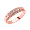 Rose Gold Elegant Diamond Wedding Band Ring For Him