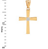 Yellow Gold Cross with Diamond Pendant Necklace