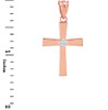 Rose Gold Cross with Diamond Pendant Necklace