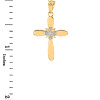 Gold Diamond Accent Solitaire Cross Pendant Necklace