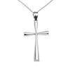 White Gold Dainty Cross Pendant Necklace