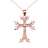 Rose Gold Elegant Armenian Cross CZ Pendant