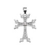 Sterling Silver Elegant Armenian Cross CZ Pendant