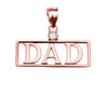 Rose  Gold "DAD" Diamond Pendant Necklace