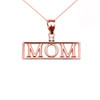 Rose Gold "MOM" Diamond Pendant Necklace