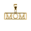 Yellow Gold "MOM" Cubic Zirconia Pendant Necklace