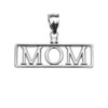 White Gold "MOM" Cubic Zirconia Pendant Necklace