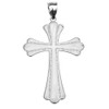 Sterling Silver High Polish Milgrain Cross Pendant Necklace (Large)