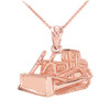 Rose Gold Bulldozer Pendant Necklace