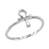 Dainty 925 Sterling Silver Egyptian Ankh Cross Ring