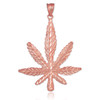 Rose Gold Cannabis Pot Charm Marijuana Leaf Pendant