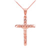 Rose Gold Catholic Crucifix Charm Pendant Necklace