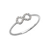 White Gold Dainty Infinity Diamond Rope Design Promise/Stackable Ring