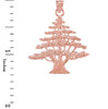 Rose Gold Lebanese Cedar Tree Pendant Necklace