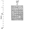 White Gold Bingo Card Square Tile Pendant Necklace