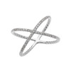 White Gold Dainty Criss Cross Diamond Rope Design Ring