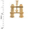 Gold Binoculars Pendant Necklace