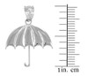 Sterling Silver Open Umbrella Pendant Necklace