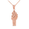 Rose Gold Ice Cream Cone Charm Necklace