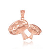Rose Gold Mushrooms Pendant Necklace