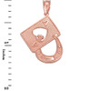 Rose Gold Lucky Ace Card Horseshoe Pendant Necklace