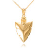 Polished Gold Arrowhead Pendant Necklace