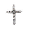 Elegant White Gold 1 Carat Round Cubic Zirconia Extra Small Cross Pendant Necklace