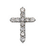 Elegant Sterling Silver 3 Carat Round Cubic Zirconia Small Cross Pendant Necklace