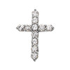 White Gold Elegant 4 Carat Round Cubic Zirconia Cross Pendant Necklace (Medium)