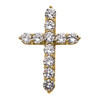 Yellow Gold Elegant 12 Carat Round Cubic Zirconia Cross Pendant Necklace (Extra Large)