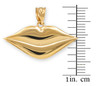 Polished Gold Lips Pendant Necklace