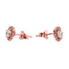 Halo Diamond Stud Earrings in Rose Gold