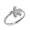 Sterling Silver Textured Starfish Beaded Ring