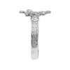 Sterling Silver Solitaire Cubic zirconia Armenian Cross Elegant Ring