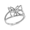 White Gold  Open Design Butterfly Ring