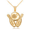 Striking Gold Bowling Pendant Necklace