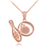 Rose Gold Spare Bowling Pendant Necklace