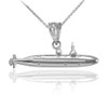 Sterling Silver Submarine Boat Pendant Necklace