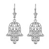 14k White Gold Hamsa Earrings