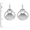 Sterling Silver Detailed Interlocking Circles Filigree Diamond Cut Dangling Earrings