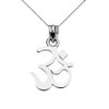 White Gold OHM (OM) Ganesh Pendant Necklace