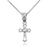 White Gold Heart Cross Necklace