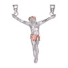 White Gold Crossless Crucifix Pendant Necklace (Large)