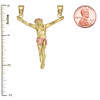 Yellow Gold Crossless Crucifix Pendant Necklace (Medium)