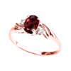Rose Gold Garnet Oval Solitaire Proposal Ring