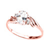 Rose Gold CZ Oval Solitaire Proposal Ring