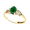 Yellow Gold  (LCE) Emerald Oval Solitaire Proposal Ring