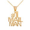 Yellow Gold Number 1 Mailman Pendant Necklace