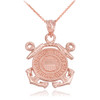 Rose Gold U.S Coast Guard Pendant Necklace