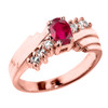Dazzling Rose Gold Diamond and Ruby Proposal Ring
